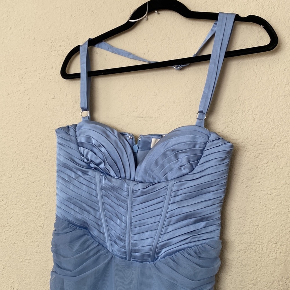 House of CB ‘Josephine’ Baby Blue Pleated Corset Midi Dress NWOT size L - Picture 11 of 13